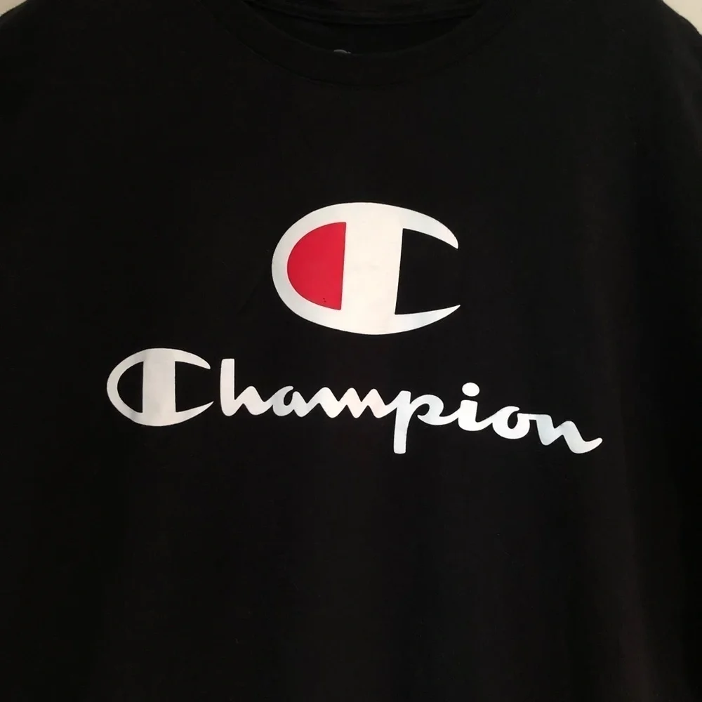 Champion Logo T Shirt Size Extra Large Black XL Champion T-shirt - Picture 2 of 6